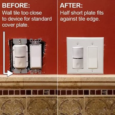 A wall light switch surrounded by its flat cover plate.