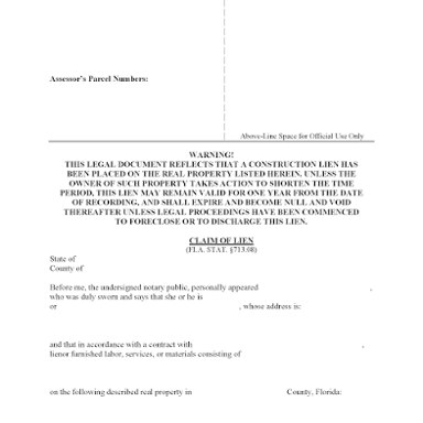 A property document representing a legal claim or lien against an asset.
