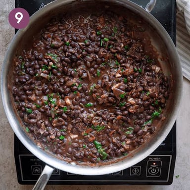 Small black turtle beans, a variety of bean used in Latin American cooking.