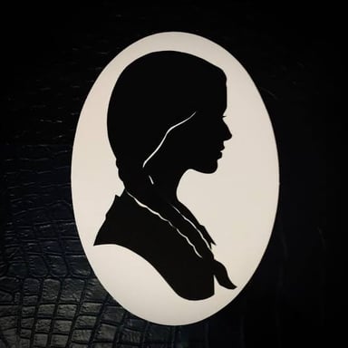 A simple illustration of a round-bodied human silhouette.