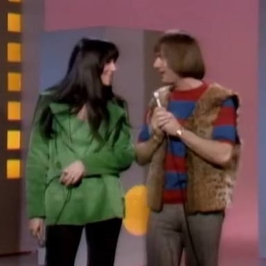 Sonny and Cher performing together.