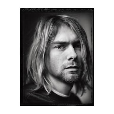 A portrait of Nirvana singer Kurt Cobain.