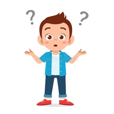 A cartoon person looking confused.