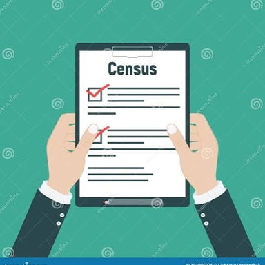 A census worker recording the number of residents