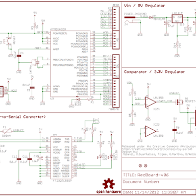 A simple circuit schematic with symbols and connecting lines