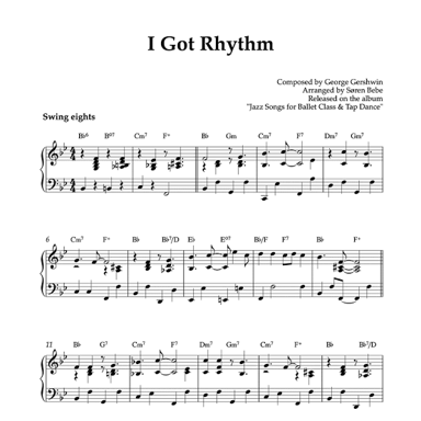 Sheet music associated with the song “I Got Rhythm.”