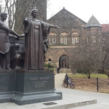 A university building, representing an alma mater.