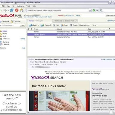 Email inbox displaying electronic messages