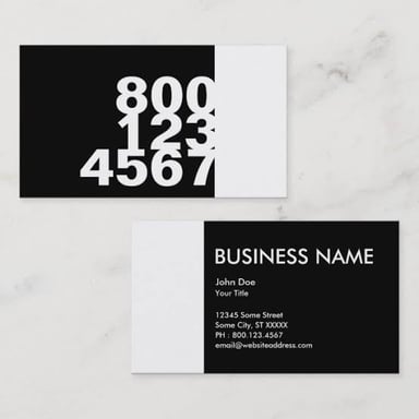 A business card with a telephone number labeled “Tel.”