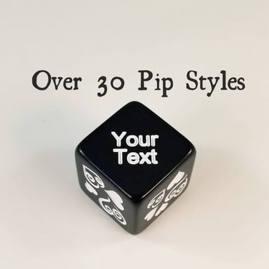 A single six-sided game die showing black pips.