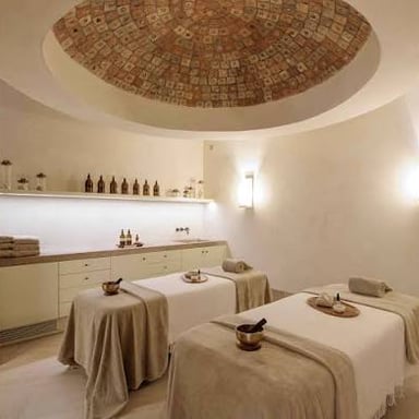 A massage room in a luxury hotel spa.