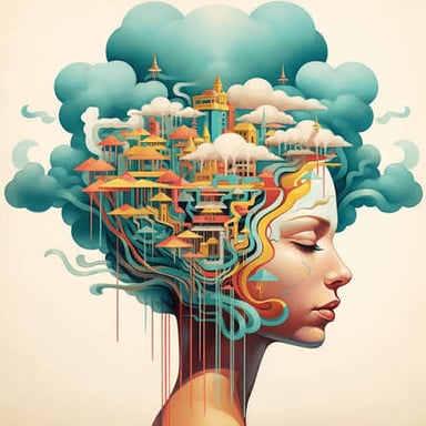 A person visualizing a scene before acting on an idea