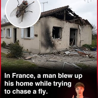 A person reacting to a buzzing fly, illustrating something bothersome.