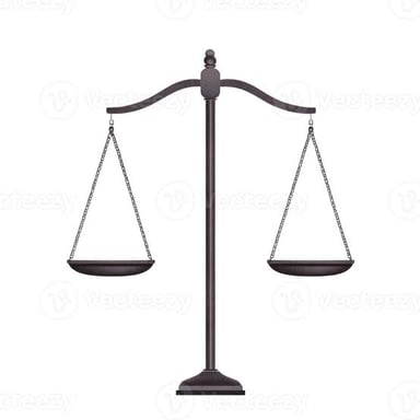 Scales illustrating the contrast between balance and bias.