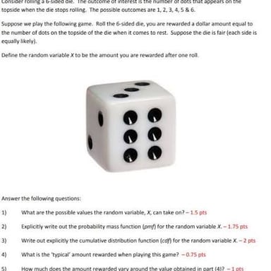 A six-sided die with numbered faces, shown rolling across a tabletop.
