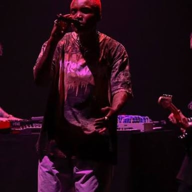Singer Arlo Parks performing on stage