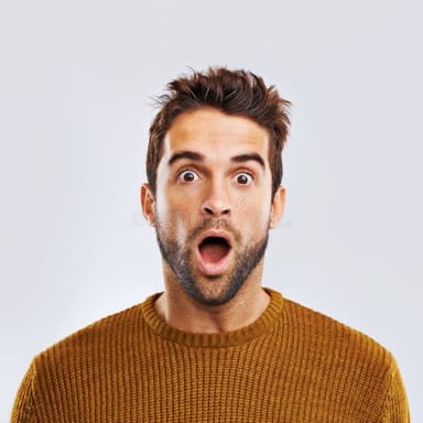 A person making an impressed, surprised reaction.