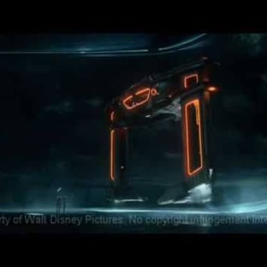 The glowing circular Game Grid from the TRON film universe