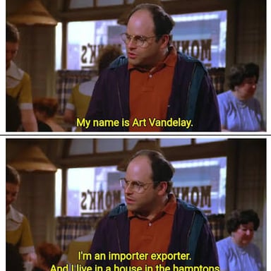 Art Vandelay, George Costanza's fictional importer persona from Seinfeld