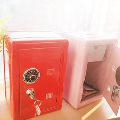 A small locked safe that could hold a clue in an escape-room puzzle.