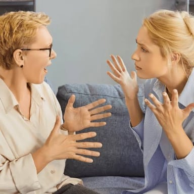 One person conceding a disagreement to another