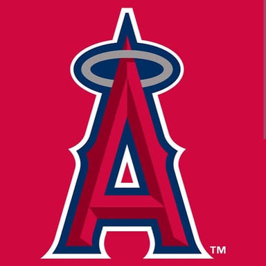 The Los Angeles Angels’ stylized A logo topped by a halo.