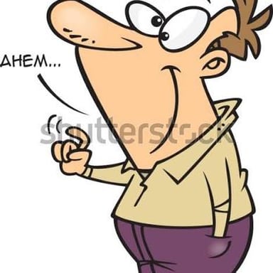 A person clears their throat as a polite way to draw attention.