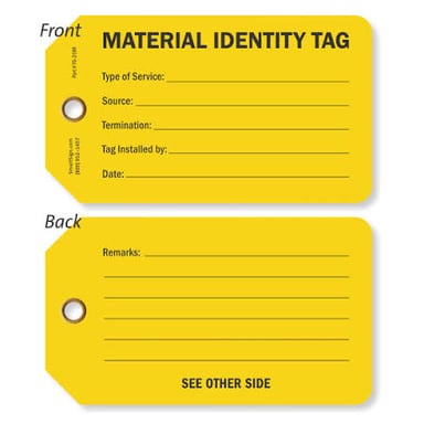 A labeled identification tag