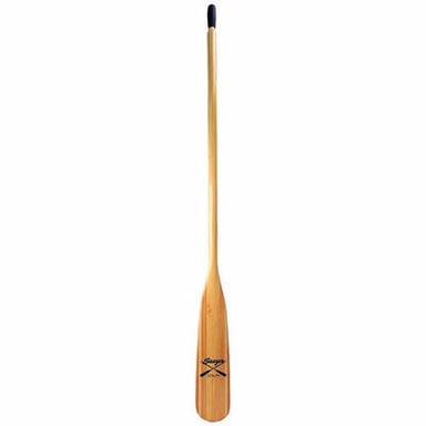 A rowing oar resting in a small boat