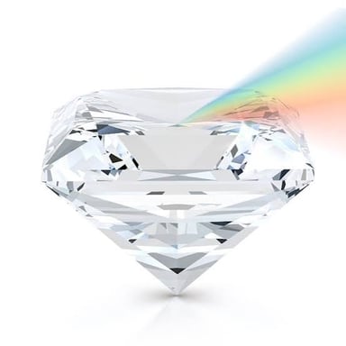 A faceted diamond reflecting bright light.