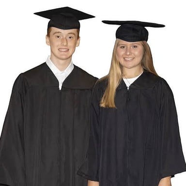 Graduating students in caps and gowns, representing soon-to-be graduates.