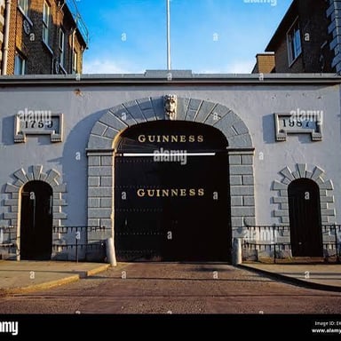The St. James’s Gate brewery site in Dublin, associated with the origins of Guinness.