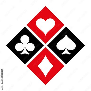 The four playing-card suits: hearts, diamonds, clubs, and spades.
