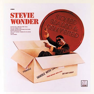 Stevie Wonder, who recorded the 1970 Motown single “Signed, Sealed, Delivered (I’m Yours).”