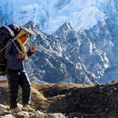 Members of a Sherpa community in Nepal's Himalayan region.