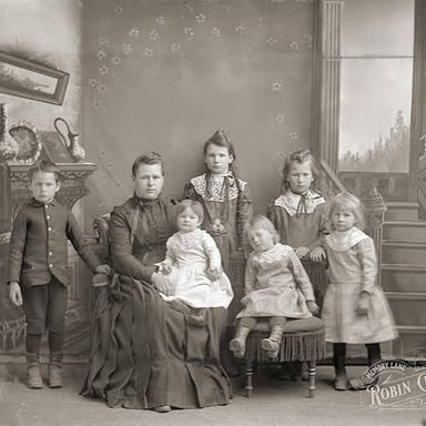 A mother spending time with her children.