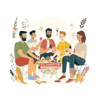 Friends coordinating an outing in a group messaging conversation