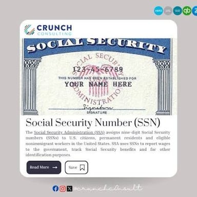 A Social Security card representing an identification number.