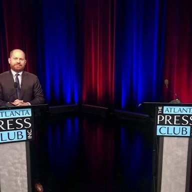 An empty debate setting suggesting a matter no longer worth discussing