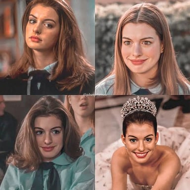 Anne Hathaway portraying Mia Thermopolis in The Princess Diaries.