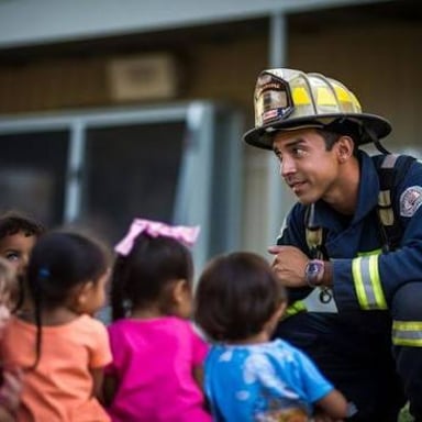 Students and teachers assembling outside during a school fire drill