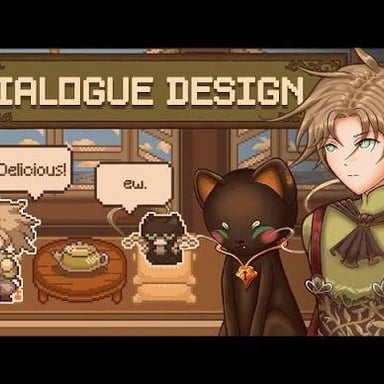 An illustrated game scene with character art and dialogue text, typical of a visual novel.