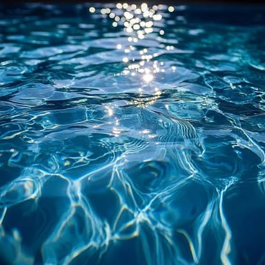 Sunlight glistening across the surface of water.