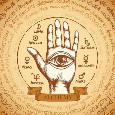 A collection of symbolic signs suggesting omens