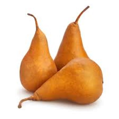 A brown-skinned Bosc pear.
