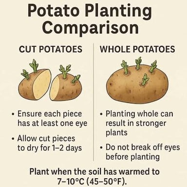 Potatoes, the edible underground tubers also called spuds.