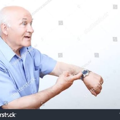 A person making an urging gesture, as if telling someone to get moving.