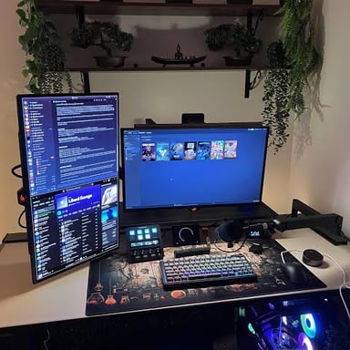 A non-Mac personal computer with a monitor and keyboard
