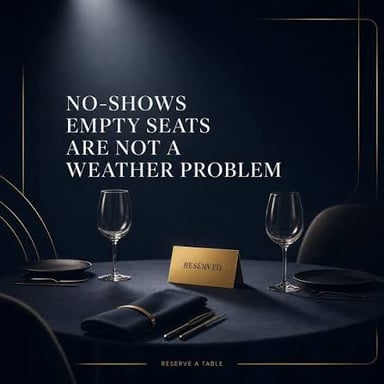 Empty reserved seats at an event where attendees failed to appear