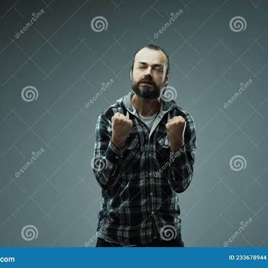 A frustrated person reacting to an unpleasant surprise